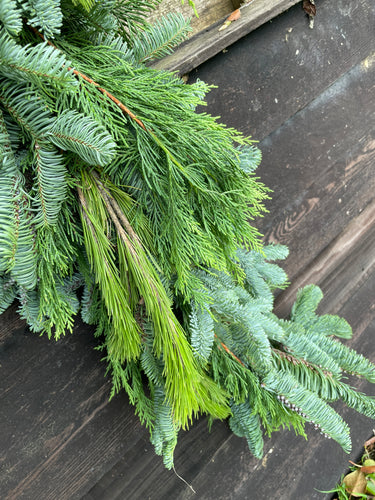 Mixed pine/foliage Christmas garland